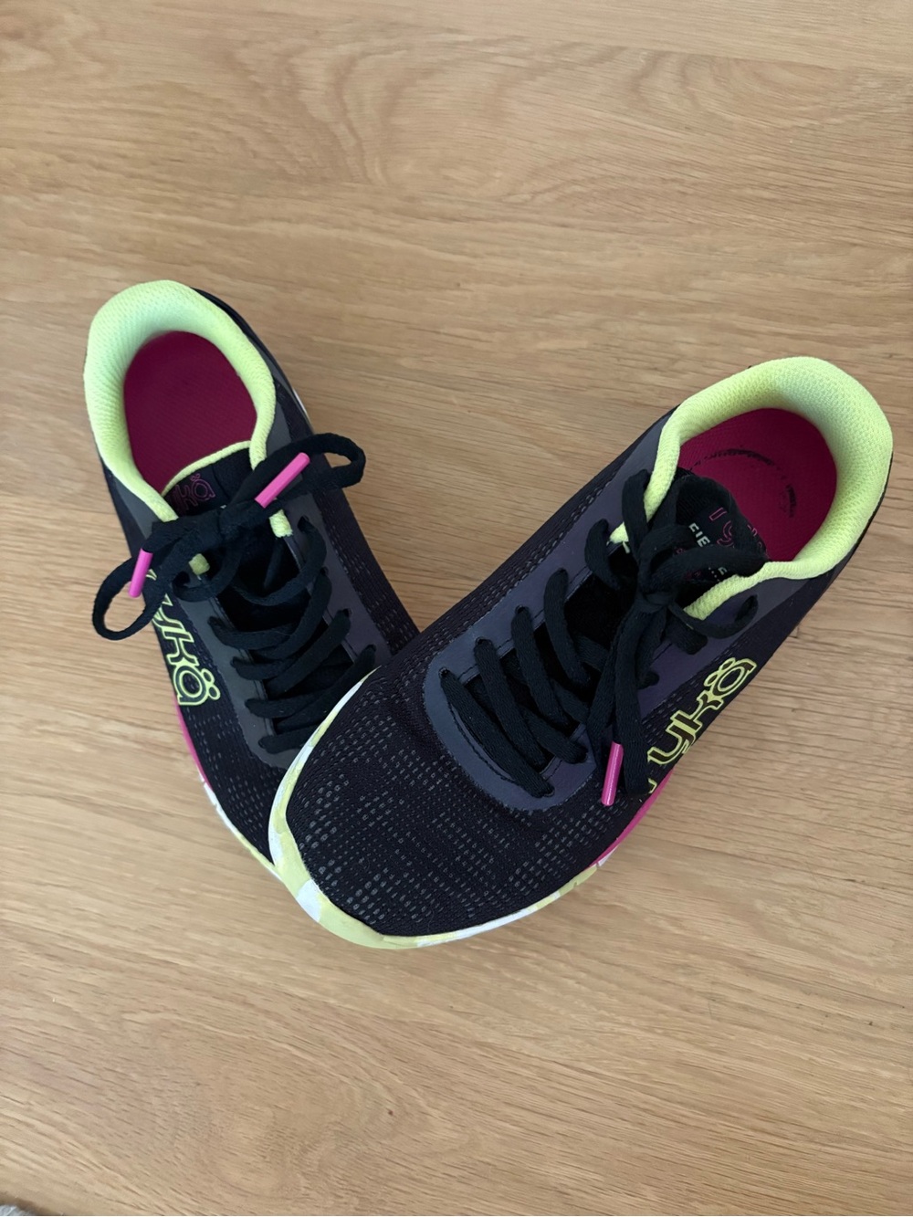RYKA Fierce XT Black Women's Sneakers with yellow pink accent size 5.5